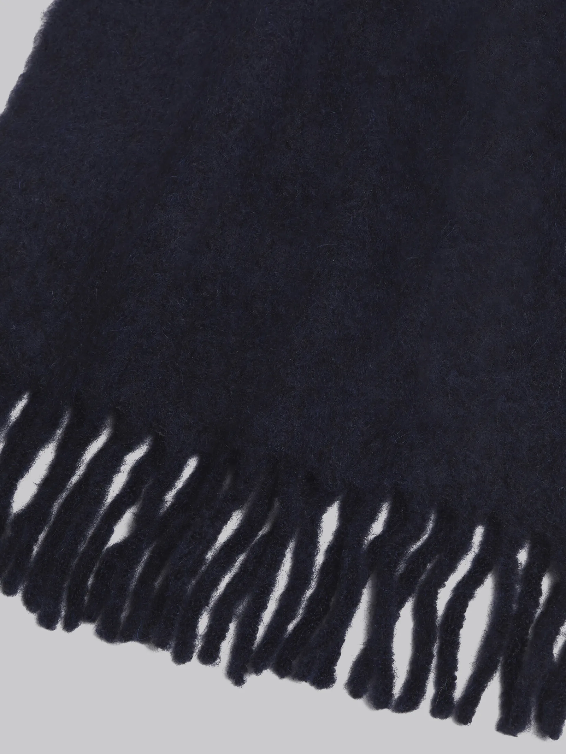 Other Accessories | Scarves>Marni Deep Blue Brushed Alpaca Scarf With Fringes BLUBLACK