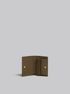 Wallets & Small Leather Goods>Marni Deep Blue Cream And Green Saffiano Leather Bi-fold Wallet NIGHT BLUE/TALC/DUSTY OLIVE