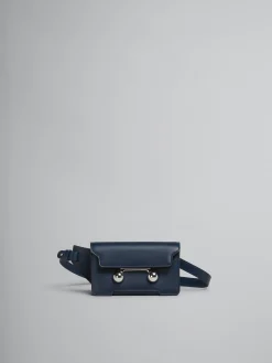 Trunkaroo Bag | Belt Bags>Marni Deep Blue Leather Trunkaroo Crossbody Bag NIGHTBLUE
