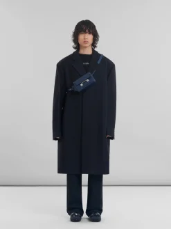 Trunkaroo Bag | Belt Bags>Marni Deep Blue Leather Trunkaroo Crossbody Bag NIGHTBLUE