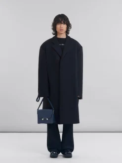 Trunkaroo Bag | Crossbody Bags>Marni Deep Blue Leather Trunkaroo Medium Shoulder Bag NIGHTBLUE