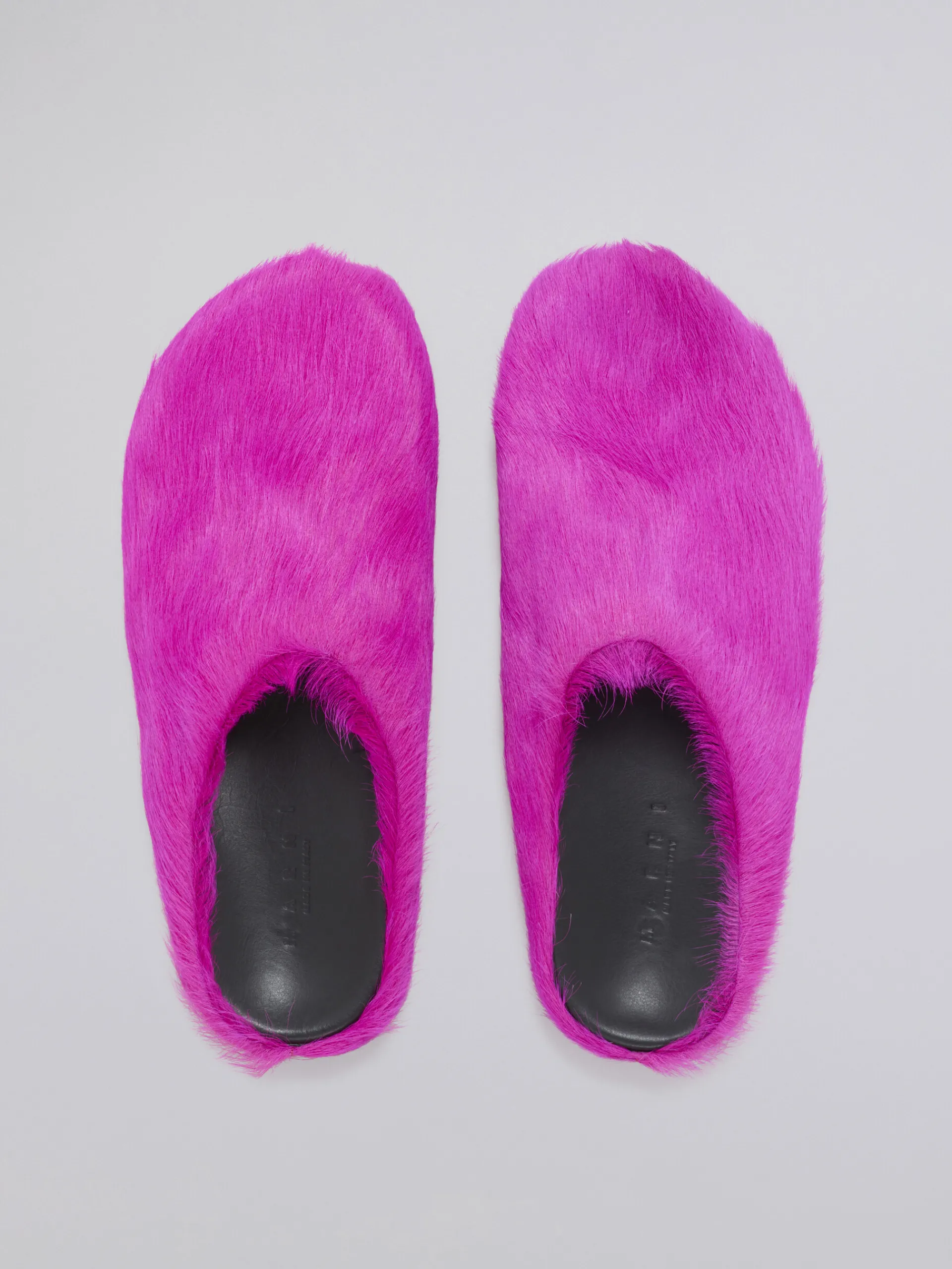 Fussbett Sabot>Marni Long-hair Calfskin Fussbett Sabot FUCHSIA