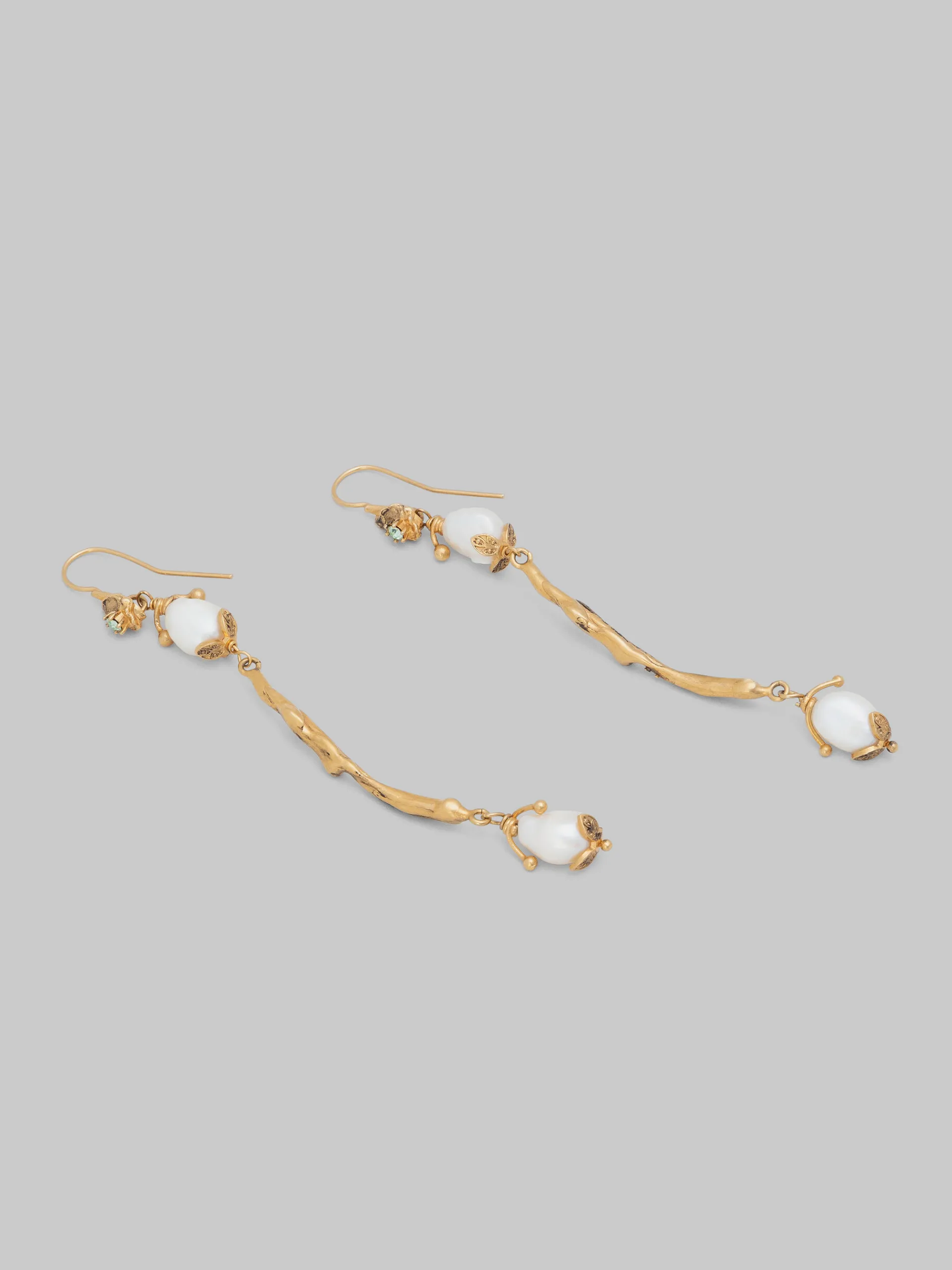 Earrings>Marni Gold Dangle Earrings With River s PEARL