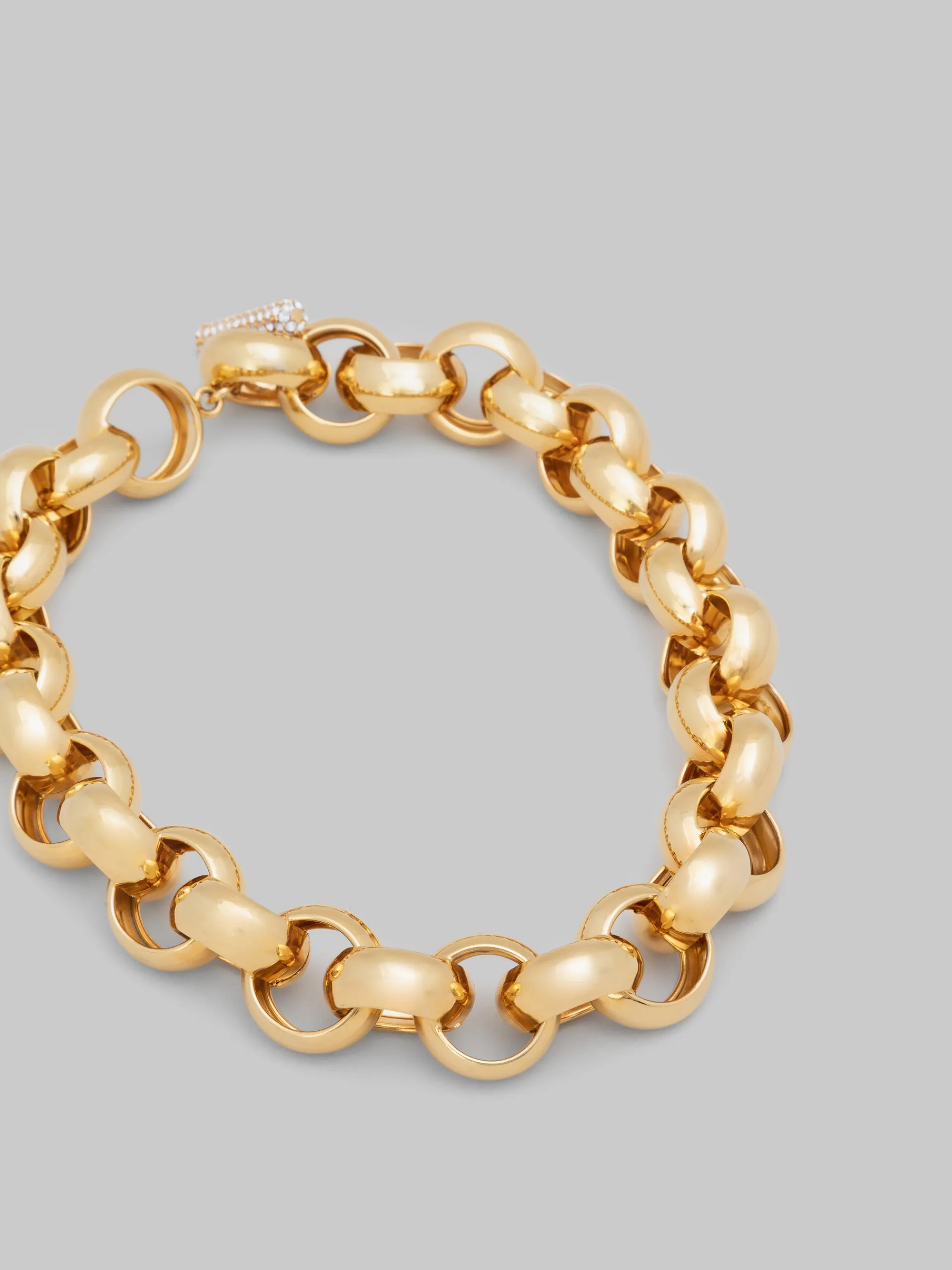 Necklaces>Marni Ring Choker With Rhinestone Clasp GOLD