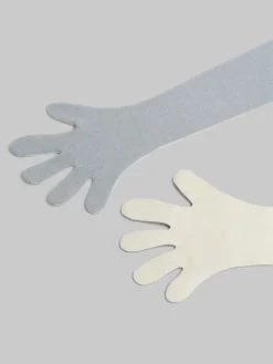 Other Accessories>Marni Gray And White Wool And Cashmere Long Gloves SODIUM
