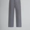 Pants>Marni Gray Gabardine Classic Trousers ANTIQUE SILVER