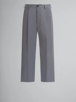 Pants>Marni Gray Gabardine Classic Trousers ANTIQUE SILVER