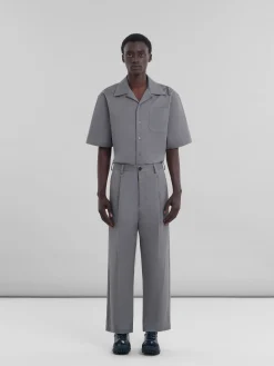 Pants>Marni Gray Gabardine Classic Trousers ANTIQUE SILVER