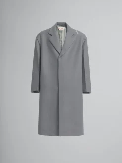 Coats & Jackets>Marni Gray Wool Oversized Coat ANTIQUE SILVER