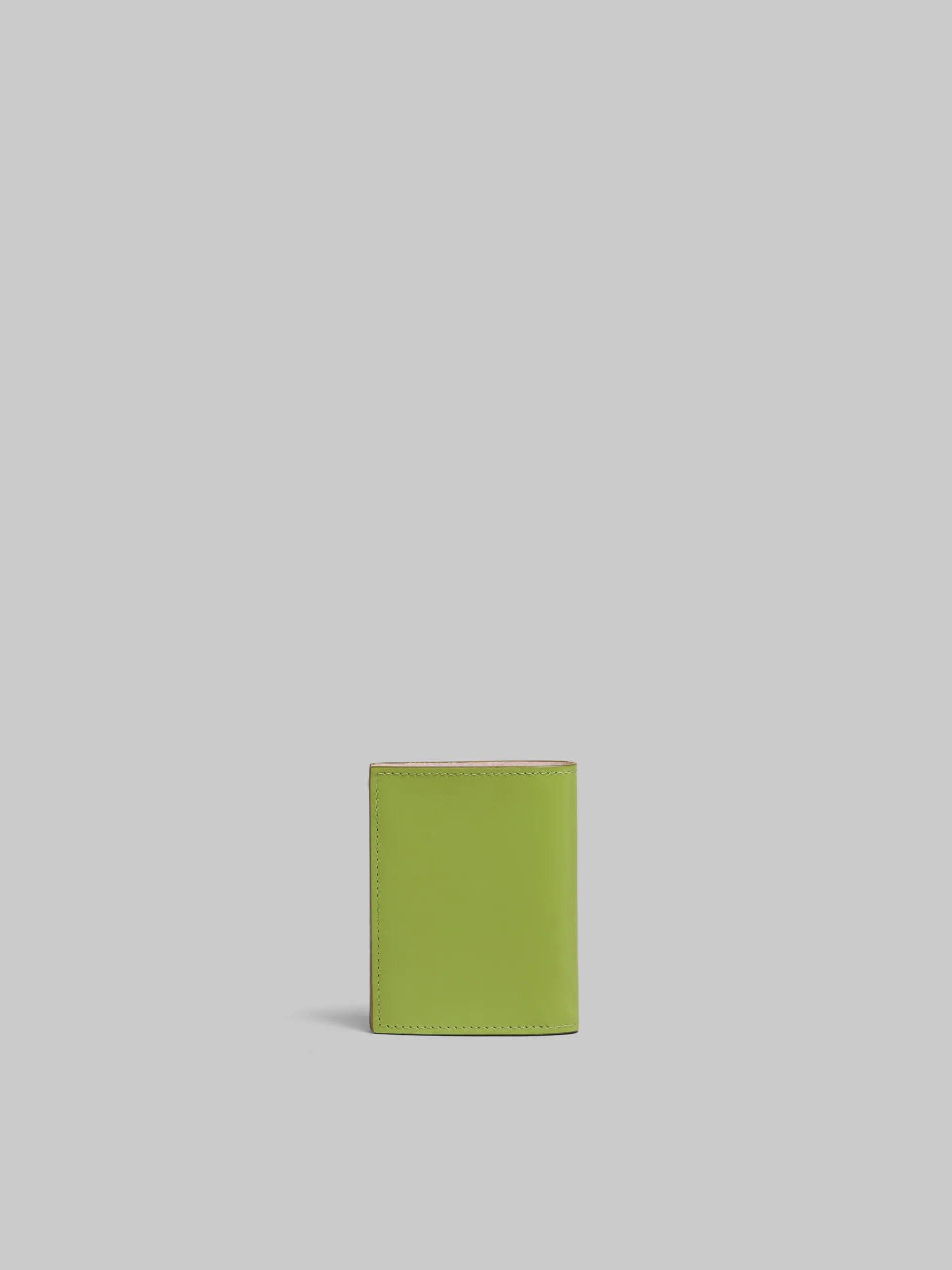 Wallets & Small Leather Goods>Marni Green Leather Bifold Wallet With Raised Logo KIWI