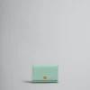 Wallets & Small Leather Goods>Marni Green Leather Trifold Prisma Wallet PALEMINT