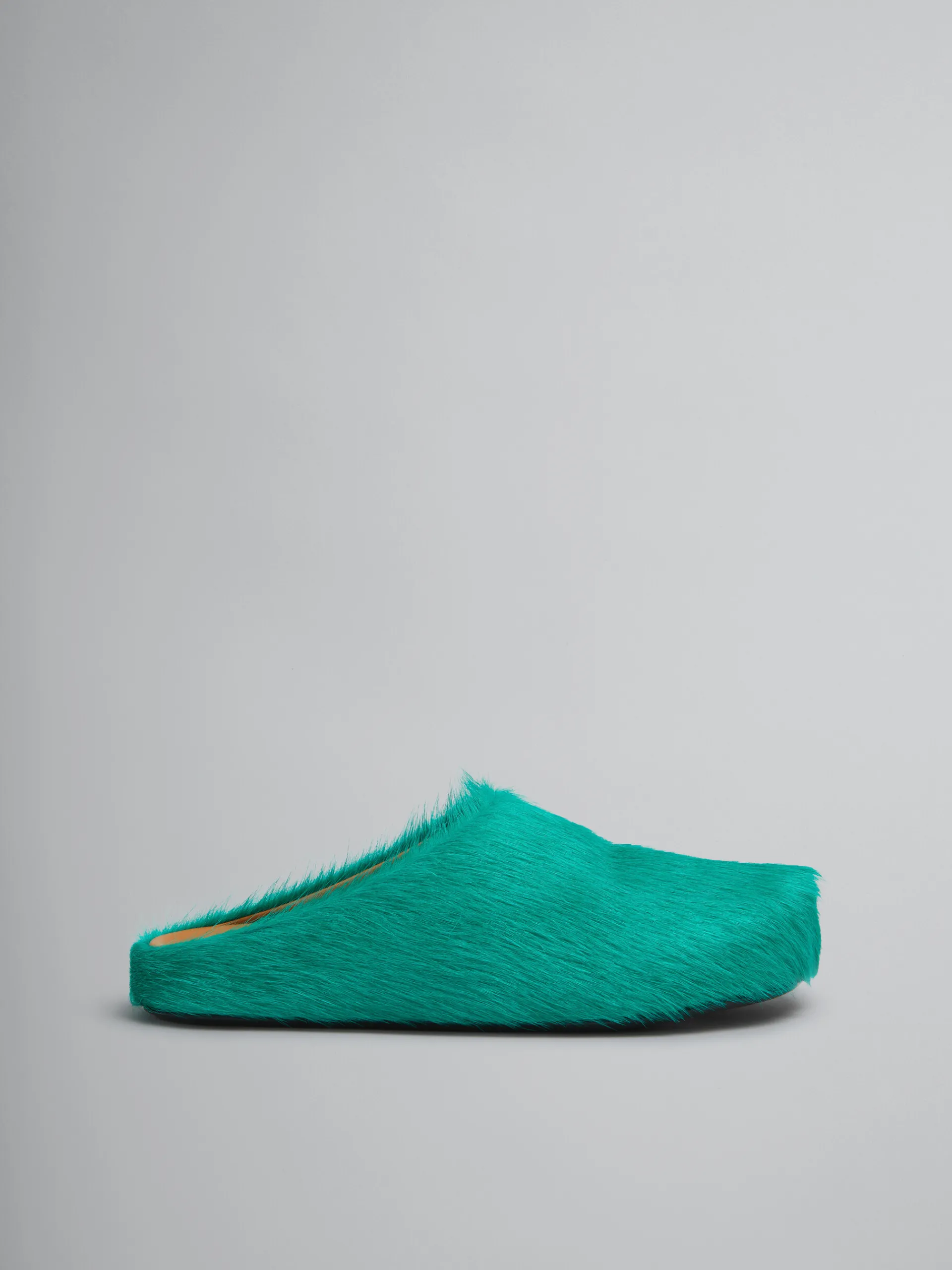 Fussbett Sabot>Marni Green Long-hair Calfskin Fussbett Sabot SEAGREEN