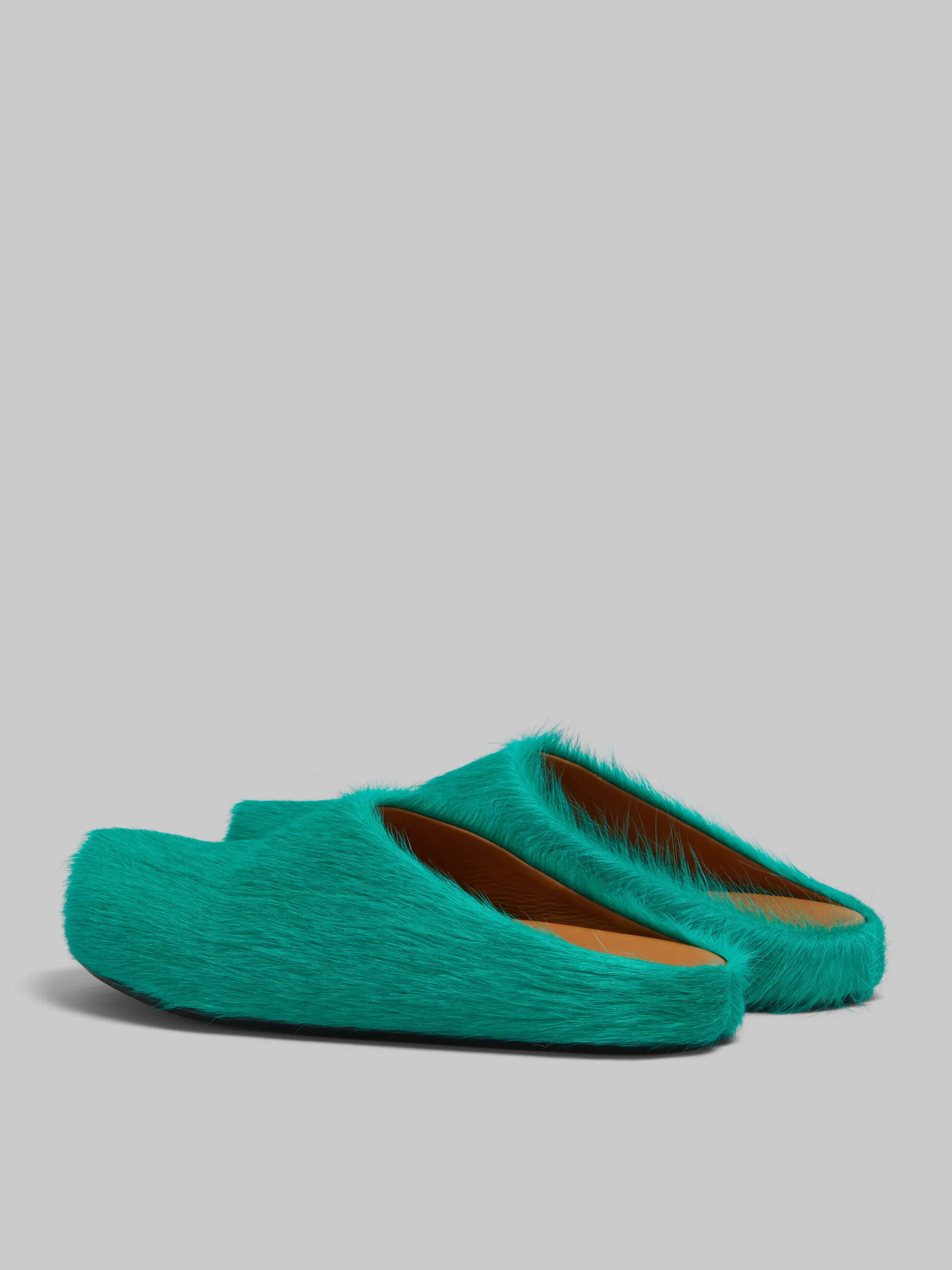 Fussbett Sabot>Marni Green Long-hair Calfskin Fussbett Sabot SEAGREEN