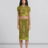 Matching Sets | Skirts>Marni Green Organic Cotton Net Midi Skirt RAISIN