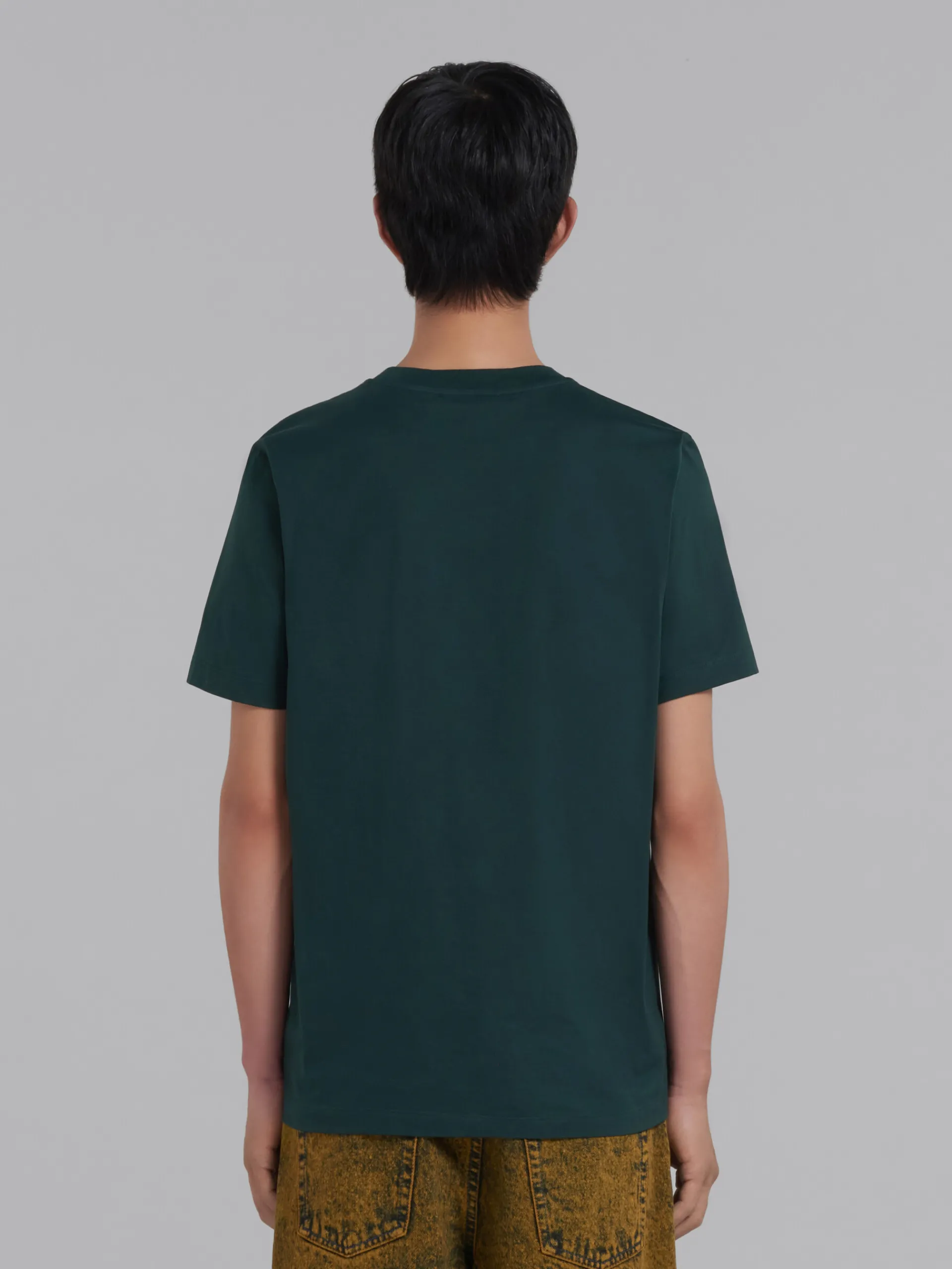 Tops & T-Shirts>Marni Green Organic Cotton T-shirt With Patch SPHERICALGREEN