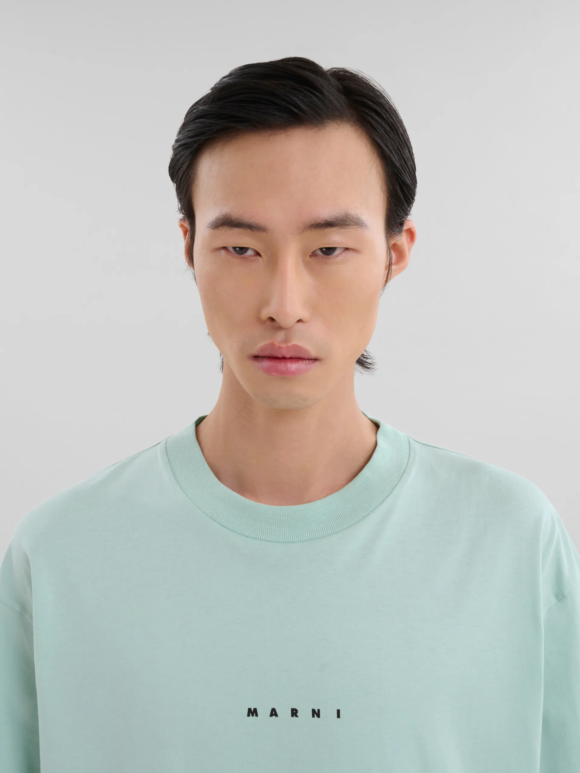 Tops & T-Shirts>Marni Green Organic Cotton T-shirt With Mini Logo LINDEN
