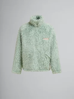 Coats & Jackets>Marni Green Shaggy Jacket With Detachable Hood LINDEN