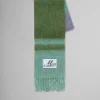Scarves>Marni Green Striped Alpaca-mohair Scarf KIWI