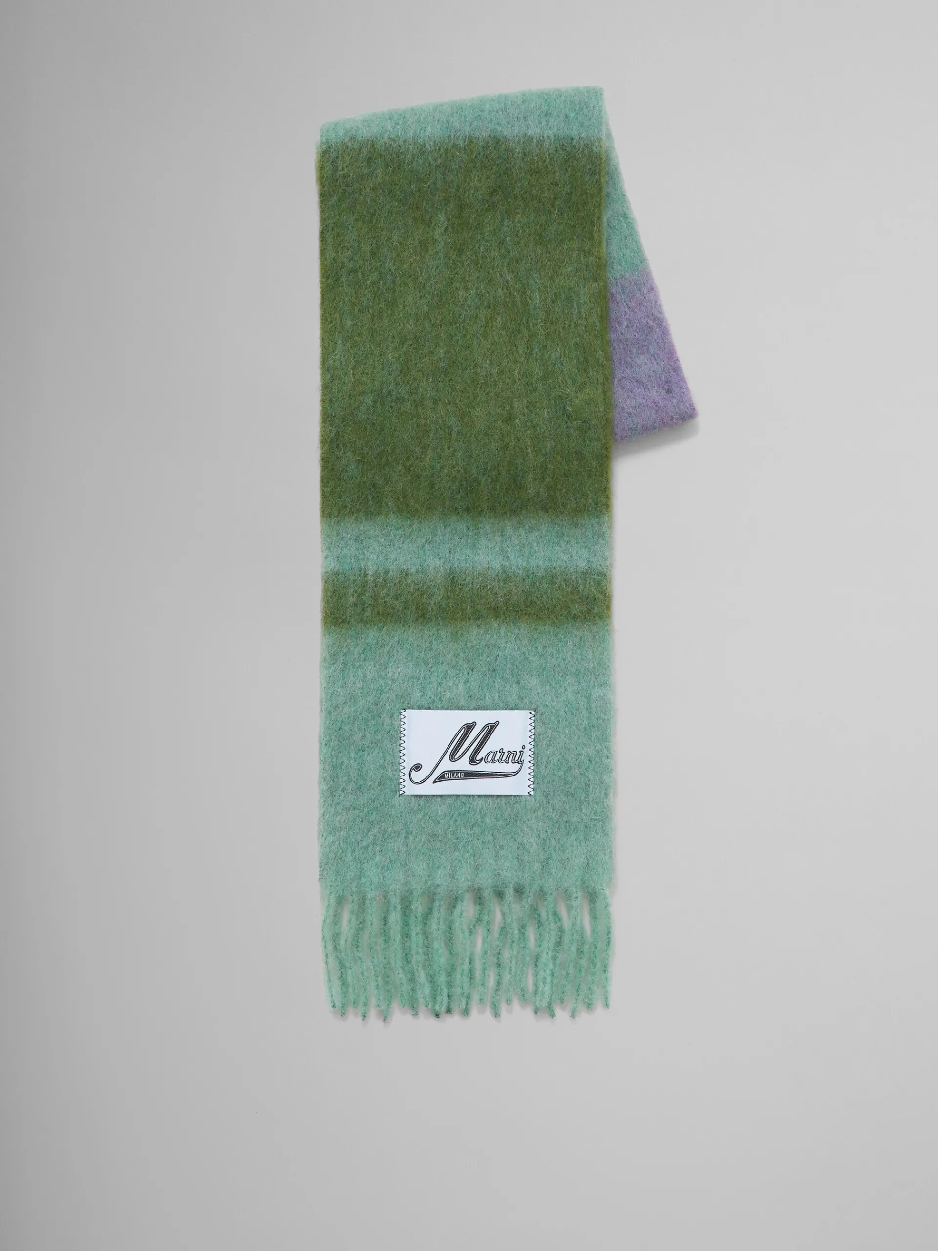 Scarves>Marni Green Striped Alpaca-mohair Scarf KIWI