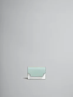 Wallets & Small Leather Goods>Marni Green, White And Brown Saffiano Leather Tri-fold Wallet TEAGREEN/LIMESTONE/LIGHTCAMEL