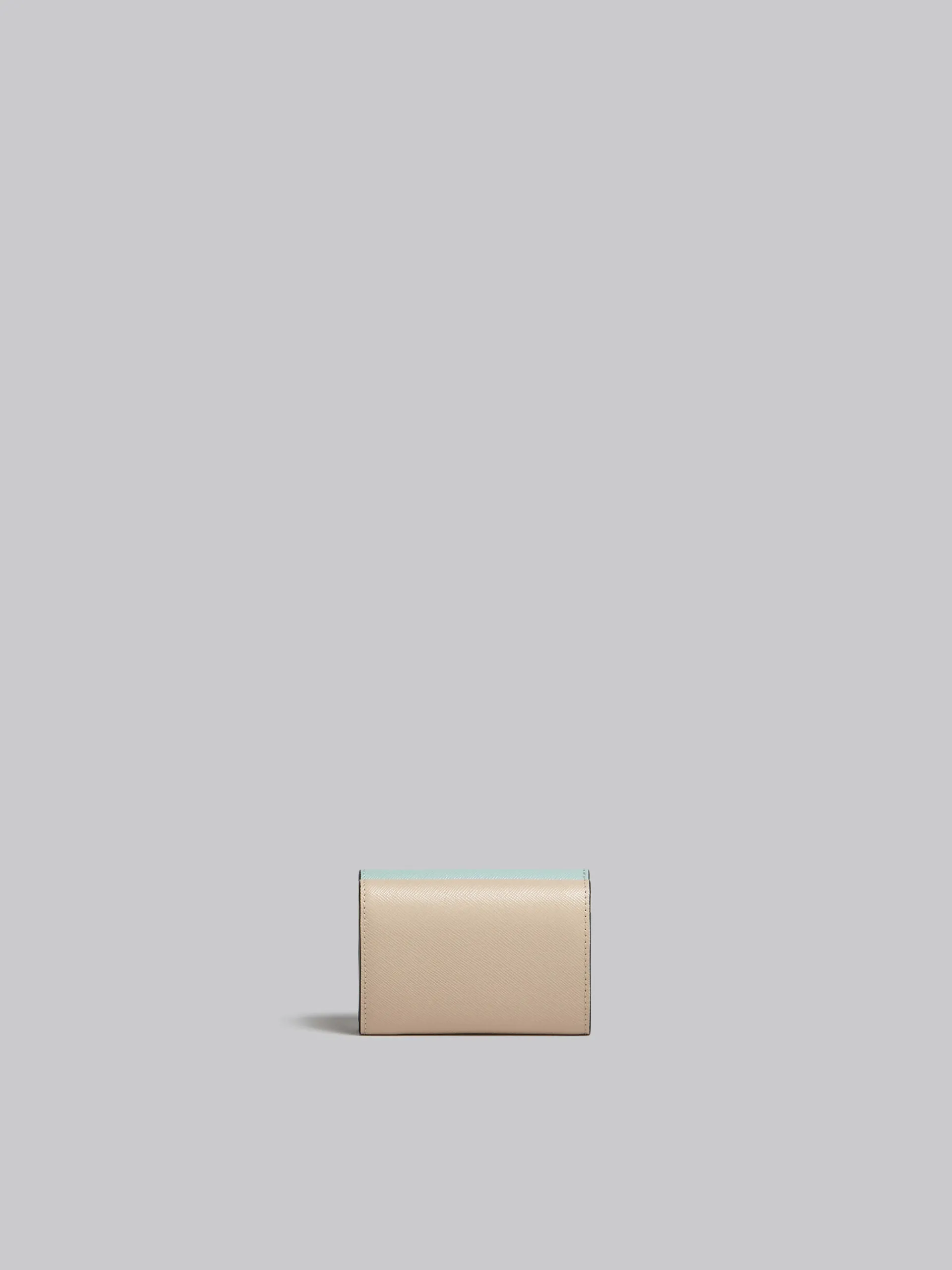 Wallets & Small Leather Goods>Marni Green, White And Brown Saffiano Leather Tri-fold Wallet TEAGREEN/LIMESTONE/LIGHTCAMEL