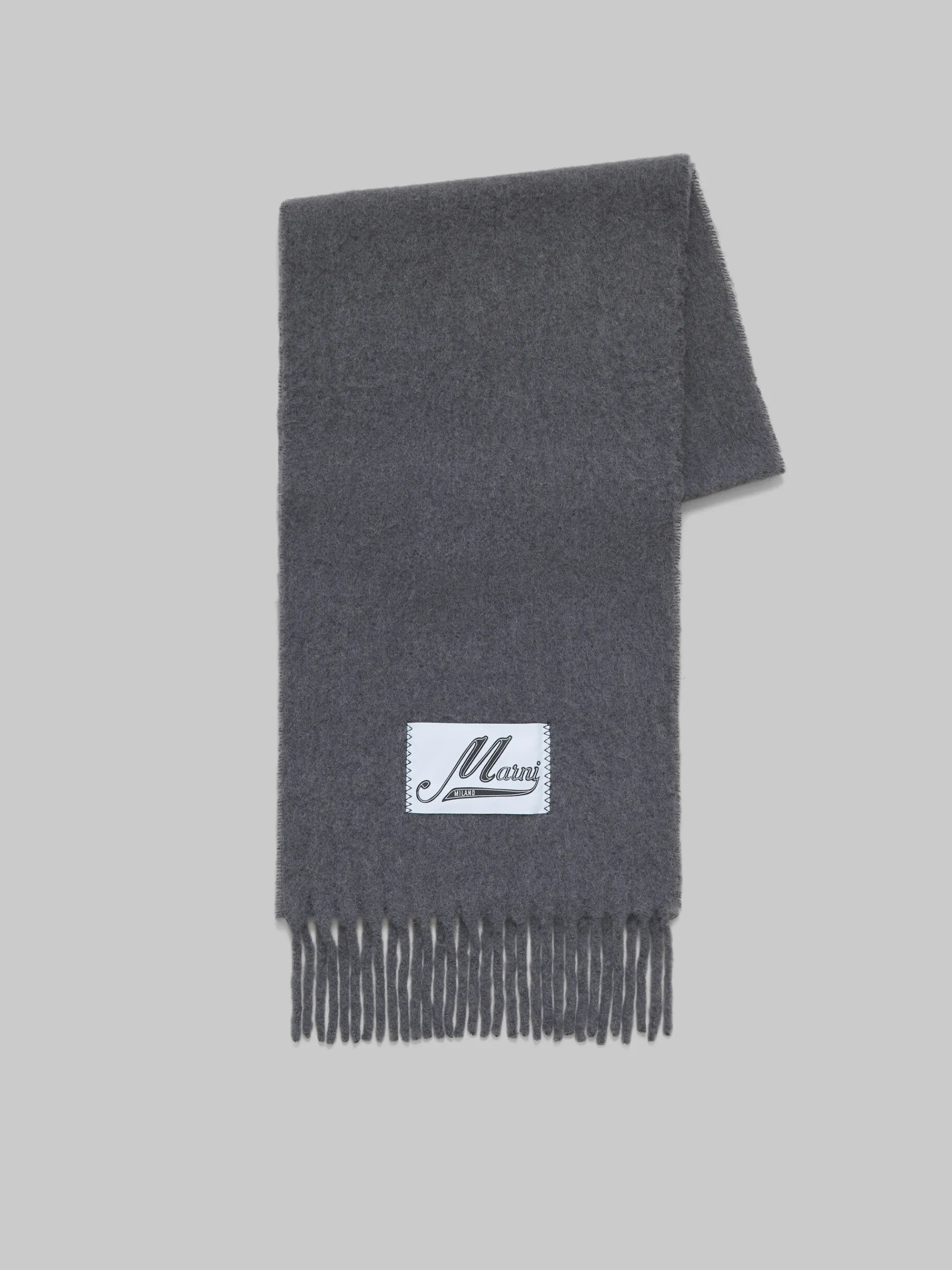 Scarves>Marni Grey Alpaca Scarf ANTIQUE SILVER