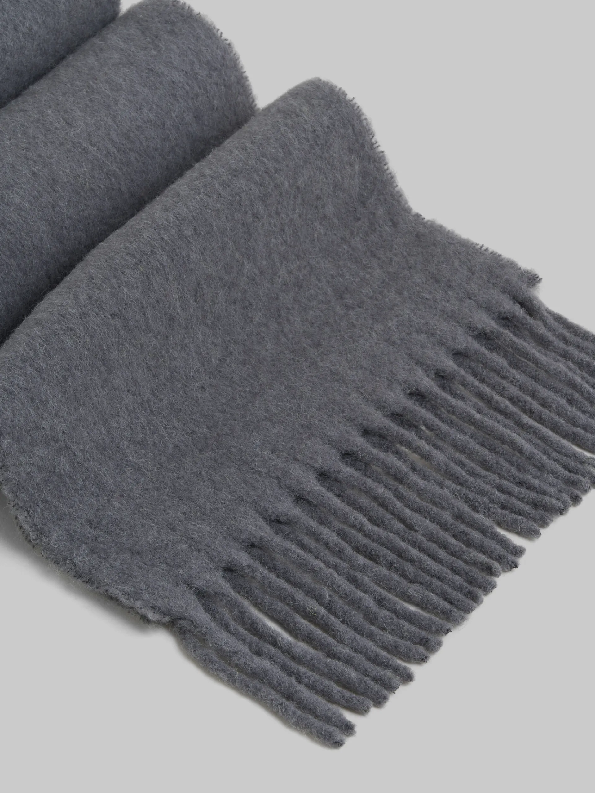 Scarves>Marni Grey Alpaca Scarf ANTIQUE SILVER