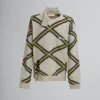 Knitwear>Marni Grey Broken Wool Jumper With Argyle Motif SODIUM