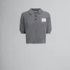 Knitwear | Tops & T-Shirts>Marni Grey Cashmere Polo Jumper With Patch GRAPHITE