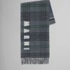 Scarves>Marni Grey Double Check Wool Scarf SODIUM