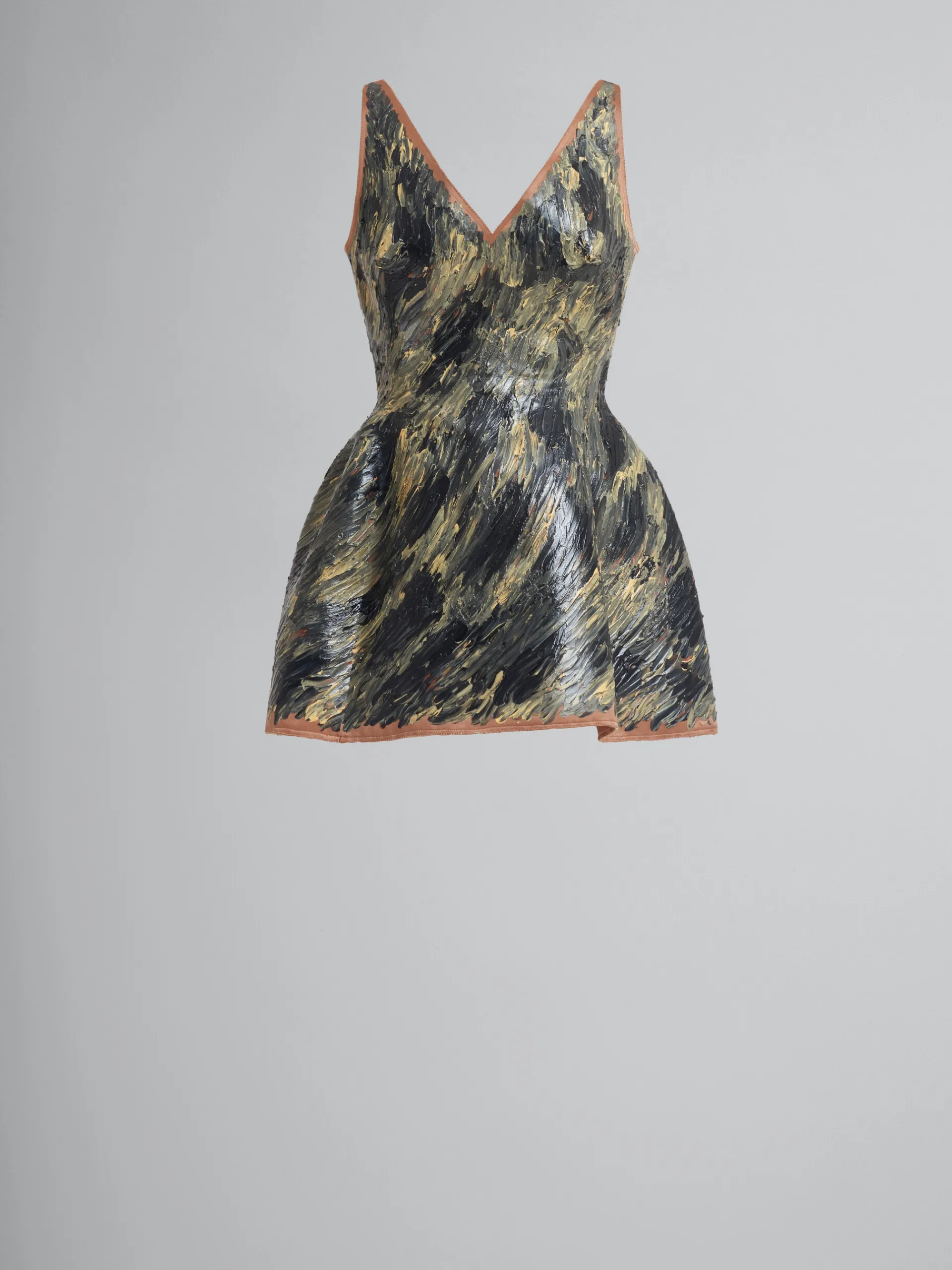 Dresses>Marni Grey Hand-painted Duchesse Corset Dress POMPEII
