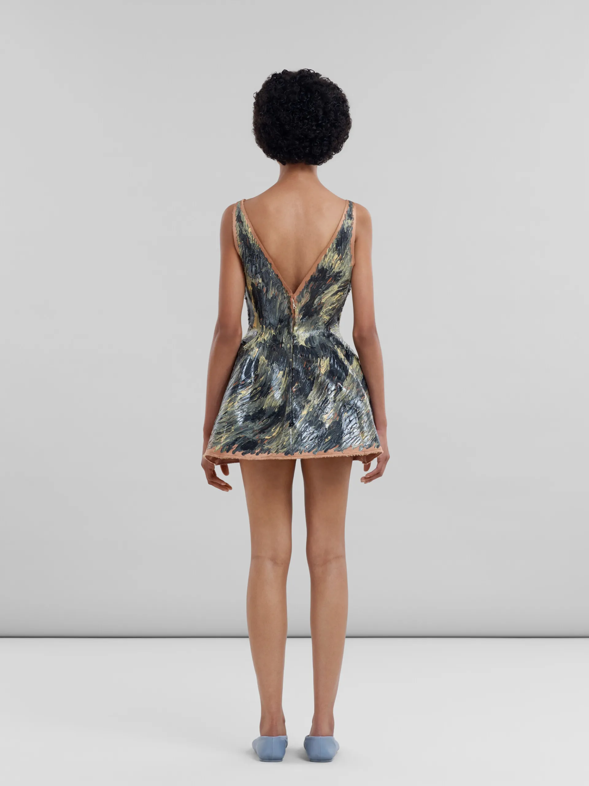 Dresses>Marni Grey Hand-painted Duchesse Corset Dress POMPEII