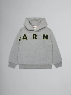 Kids>Marni Grey Hooded Sweatshirt With Embroidered Logo MEDIUM GRAY MELANGE