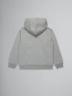 Kids>Marni Grey Hooded Sweatshirt With Embroidered Logo MEDIUM GRAY MELANGE