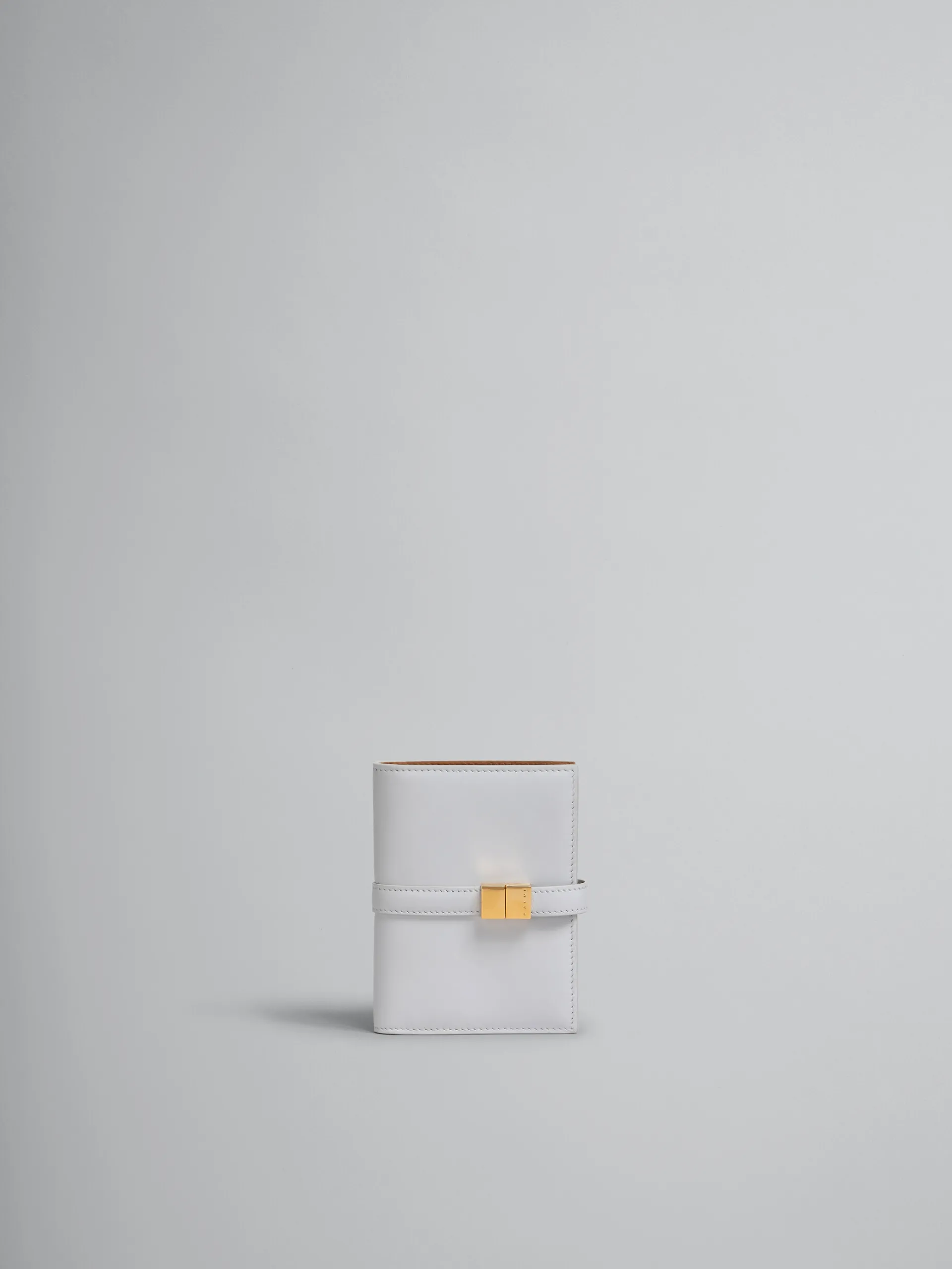 Wallets & Small Leather Goods>Marni Grey Leather Bifold Prisma Wallet SODIUM