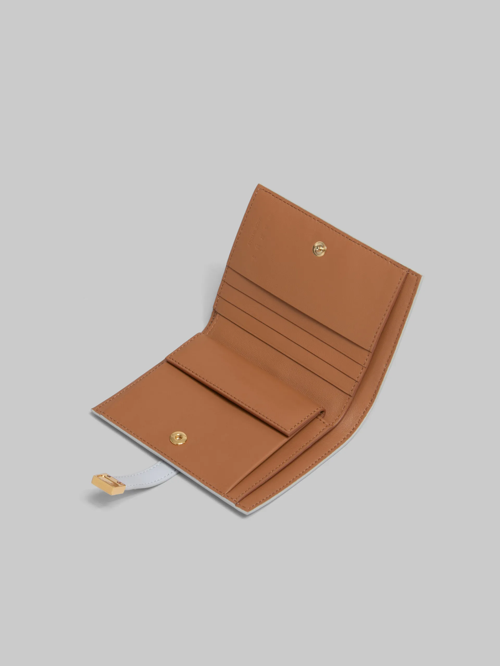 Wallets & Small Leather Goods>Marni Grey Leather Bifold Prisma Wallet SODIUM