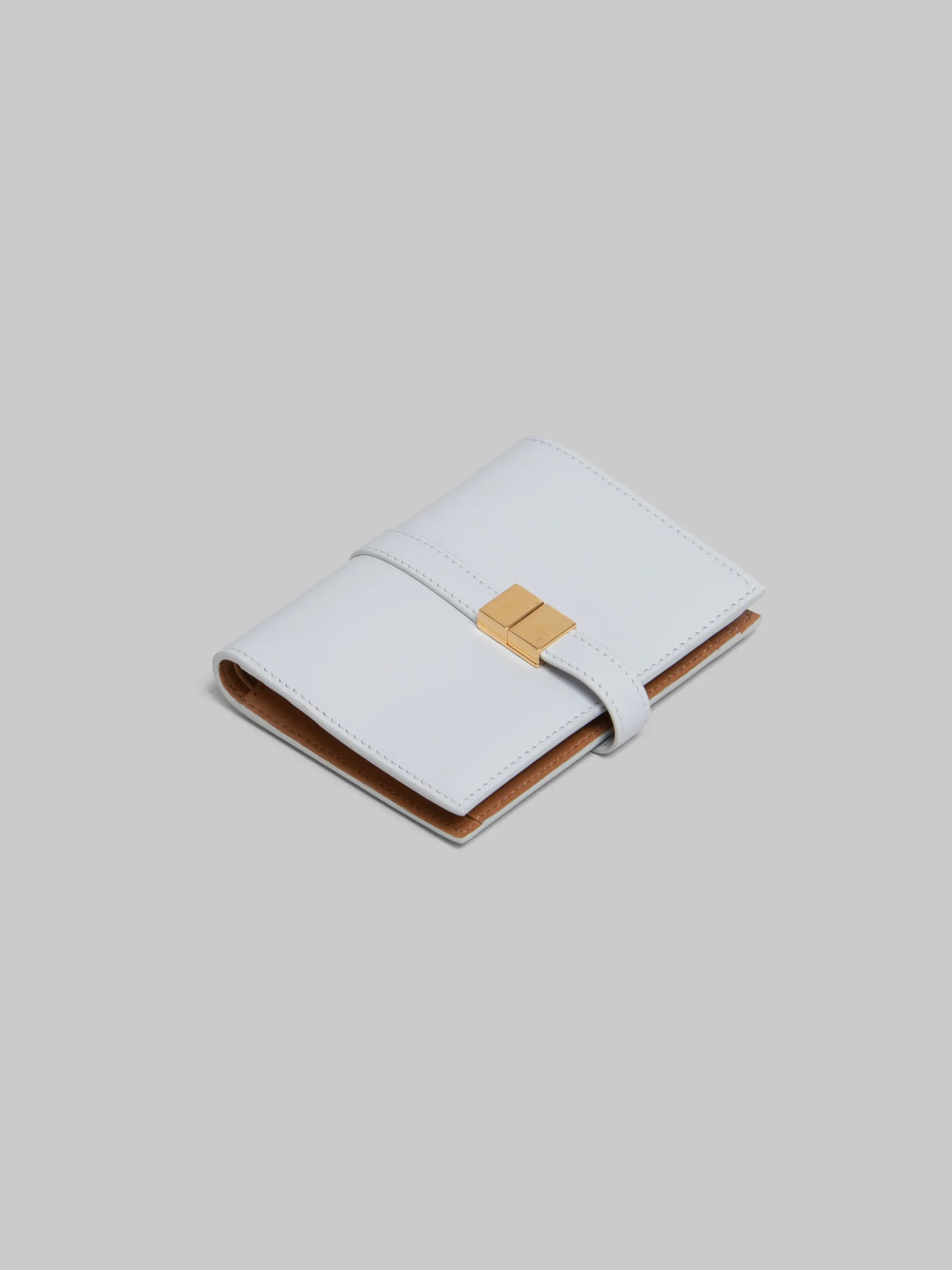 Wallets & Small Leather Goods>Marni Grey Leather Bifold Prisma Wallet SODIUM