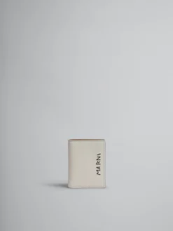 Wallets & Small Leather Goods>Marni Grey Leather Bifold Wallet With Mending LIGHTGREY