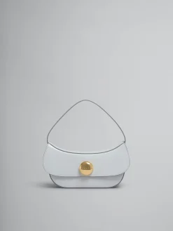 Shoulder Bags>Marni Grey Leather Butterfly Medium Hobo Bag SODIUM