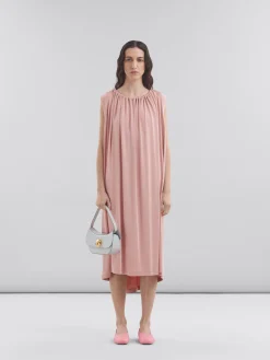Shoulder Bags>Marni Grey Leather Butterfly Medium Hobo Bag SODIUM
