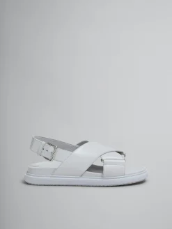 Slides & Sandals | Fussbett>Marni Grey Leather Fussbett SODIUM