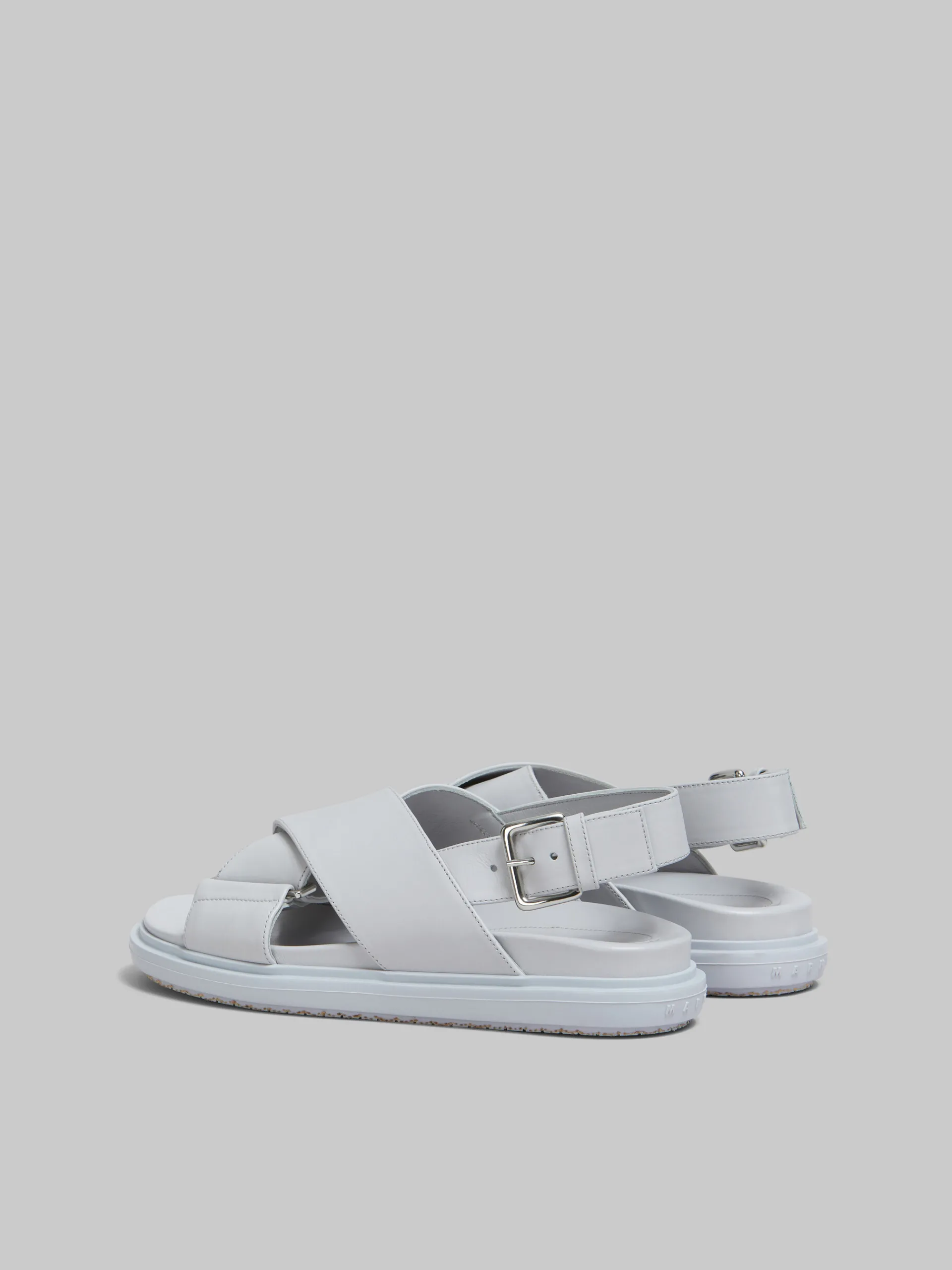 Slides & Sandals | Fussbett>Marni Grey Leather Fussbett SODIUM