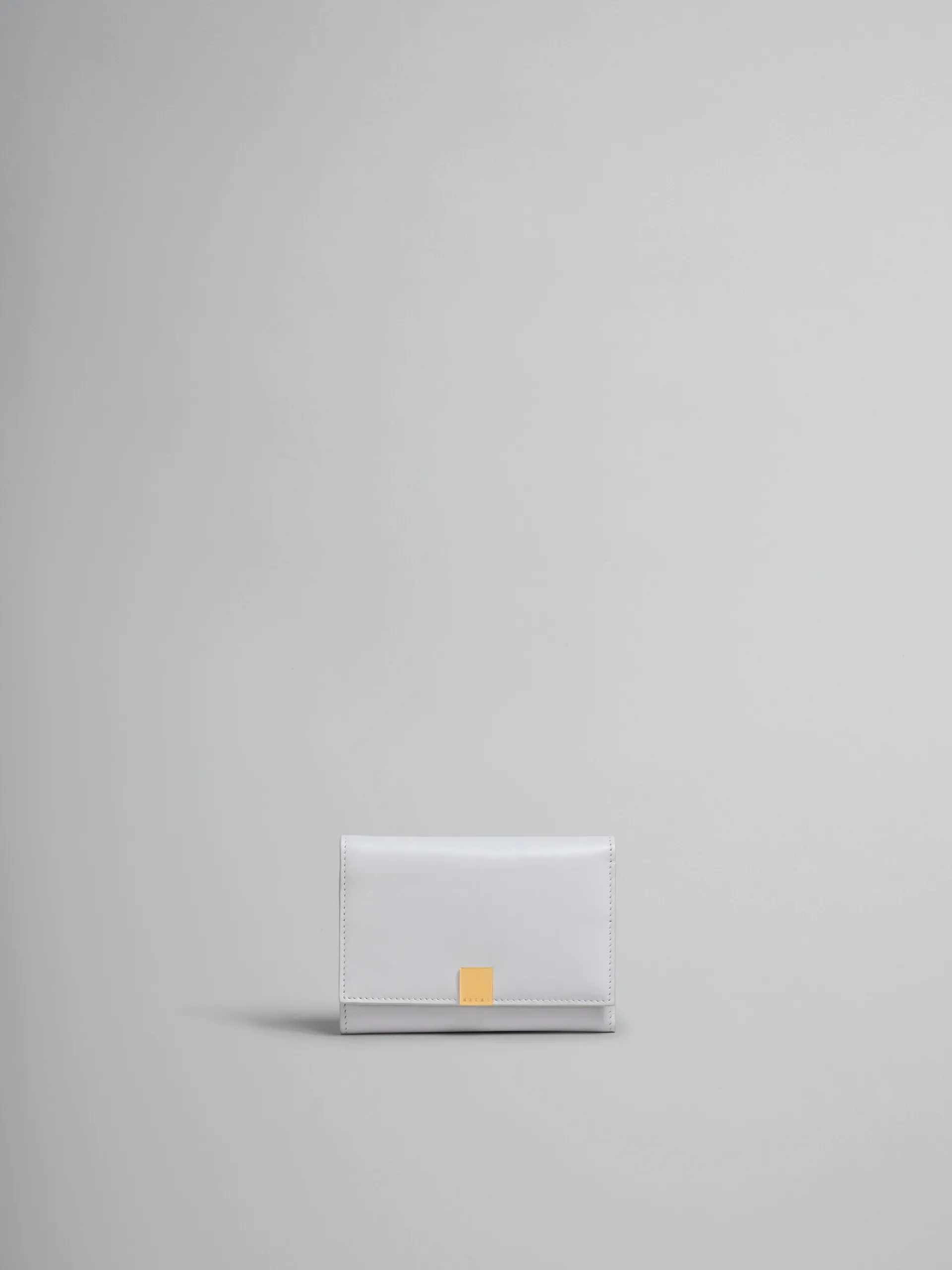 Wallets & Small Leather Goods>Marni Grey Leather Trifold Prisma Wallet SODIUM