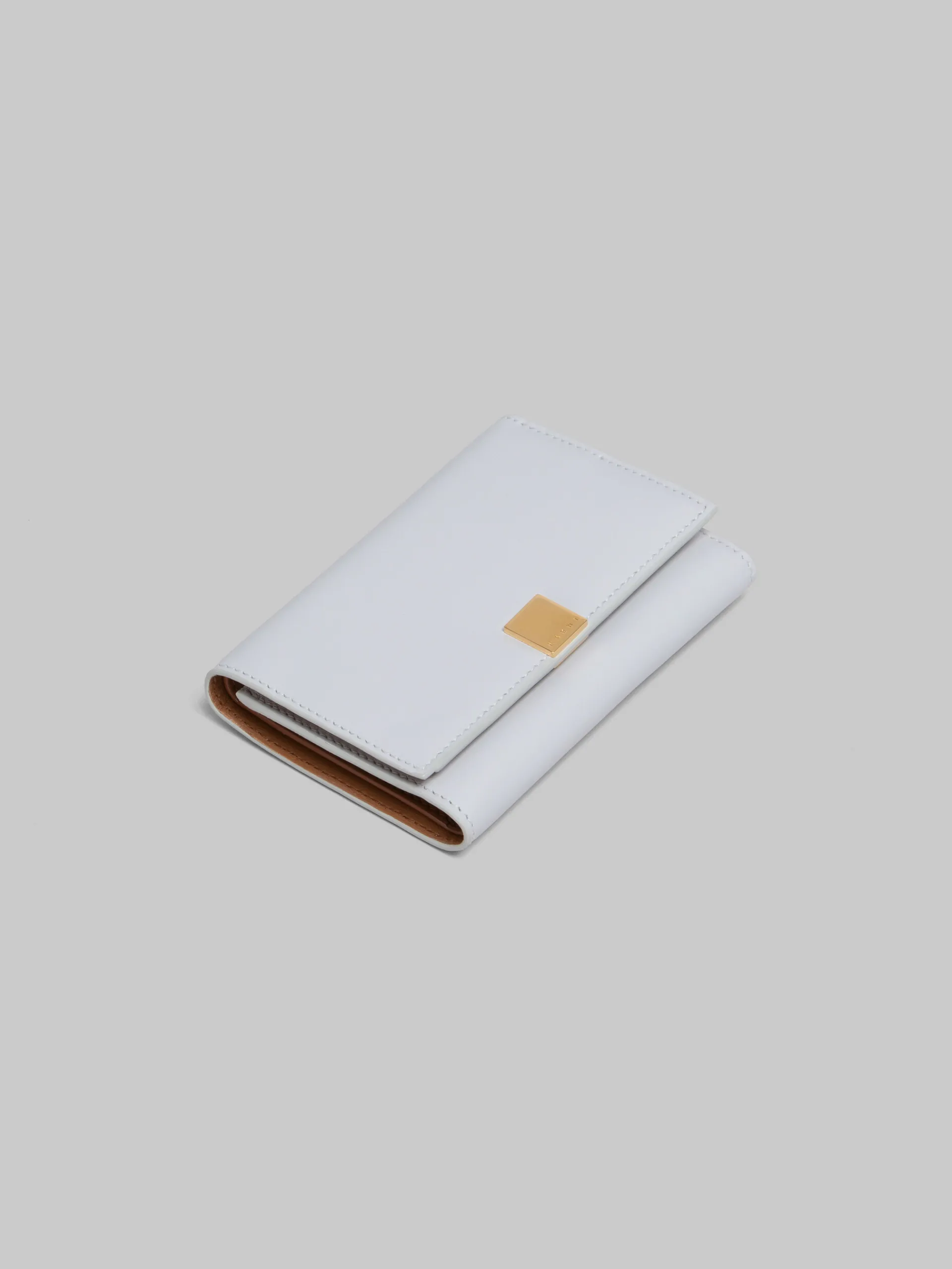 Wallets & Small Leather Goods>Marni Grey Leather Trifold Prisma Wallet SODIUM