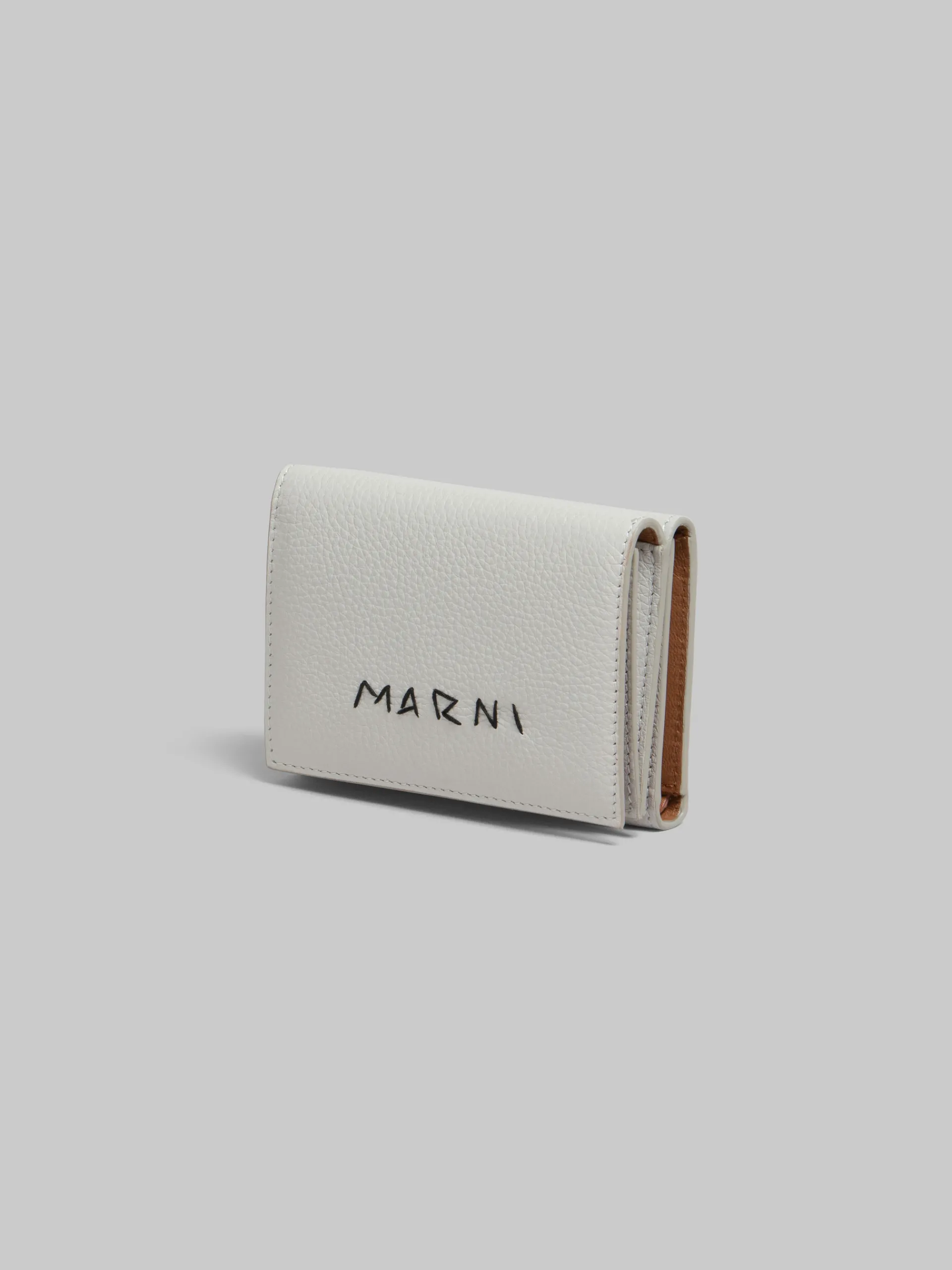 Wallets & Small Leather Goods>Marni Grey Leather Trifold Wallet With Mending LIGHTGREY
