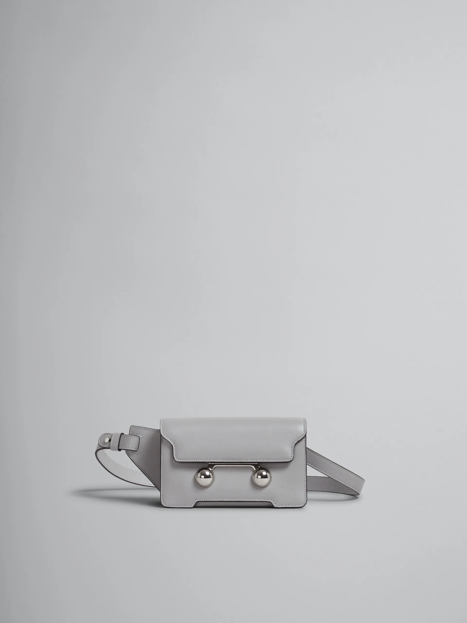 Trunkaroo Bag | Belt Bags>Marni Grey Leather Trunkaroo Crossbody Bag ATMOSPHERE
