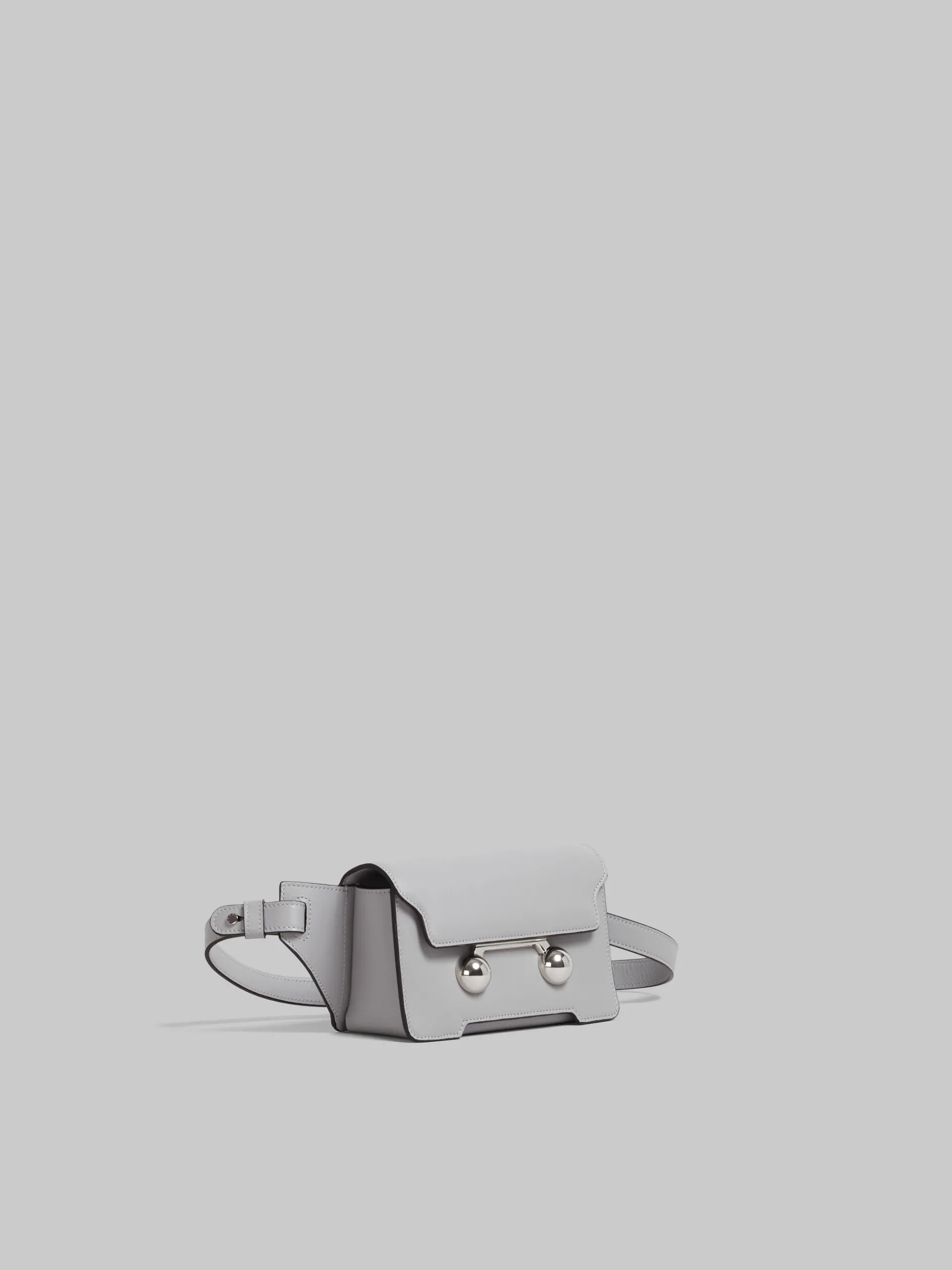 Trunkaroo Bag | Belt Bags>Marni Grey Leather Trunkaroo Crossbody Bag ATMOSPHERE