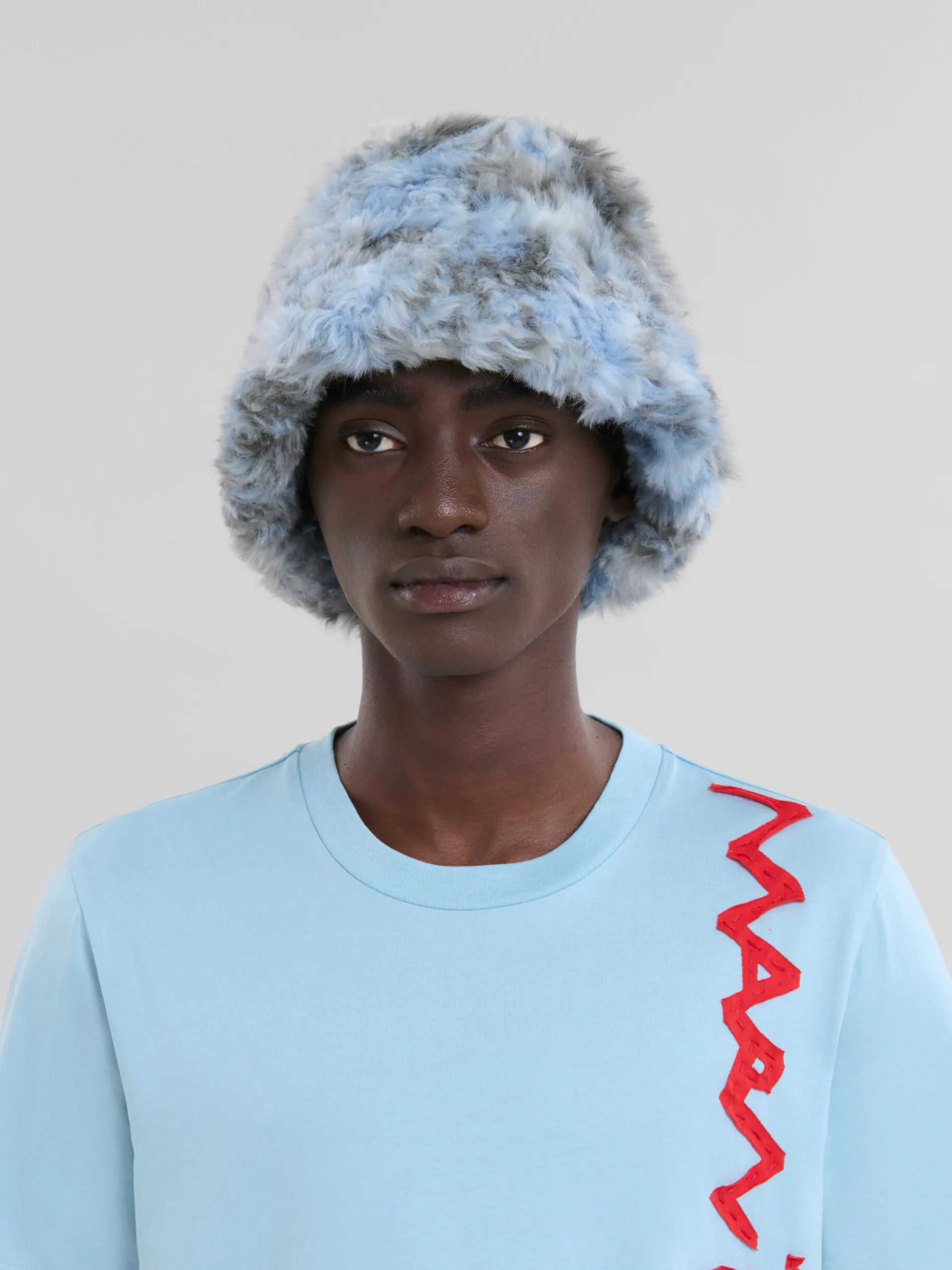 Hats | Hats>Marni Grey Long-hair Jacquard Bucket Hat ANTIQUE SILVER