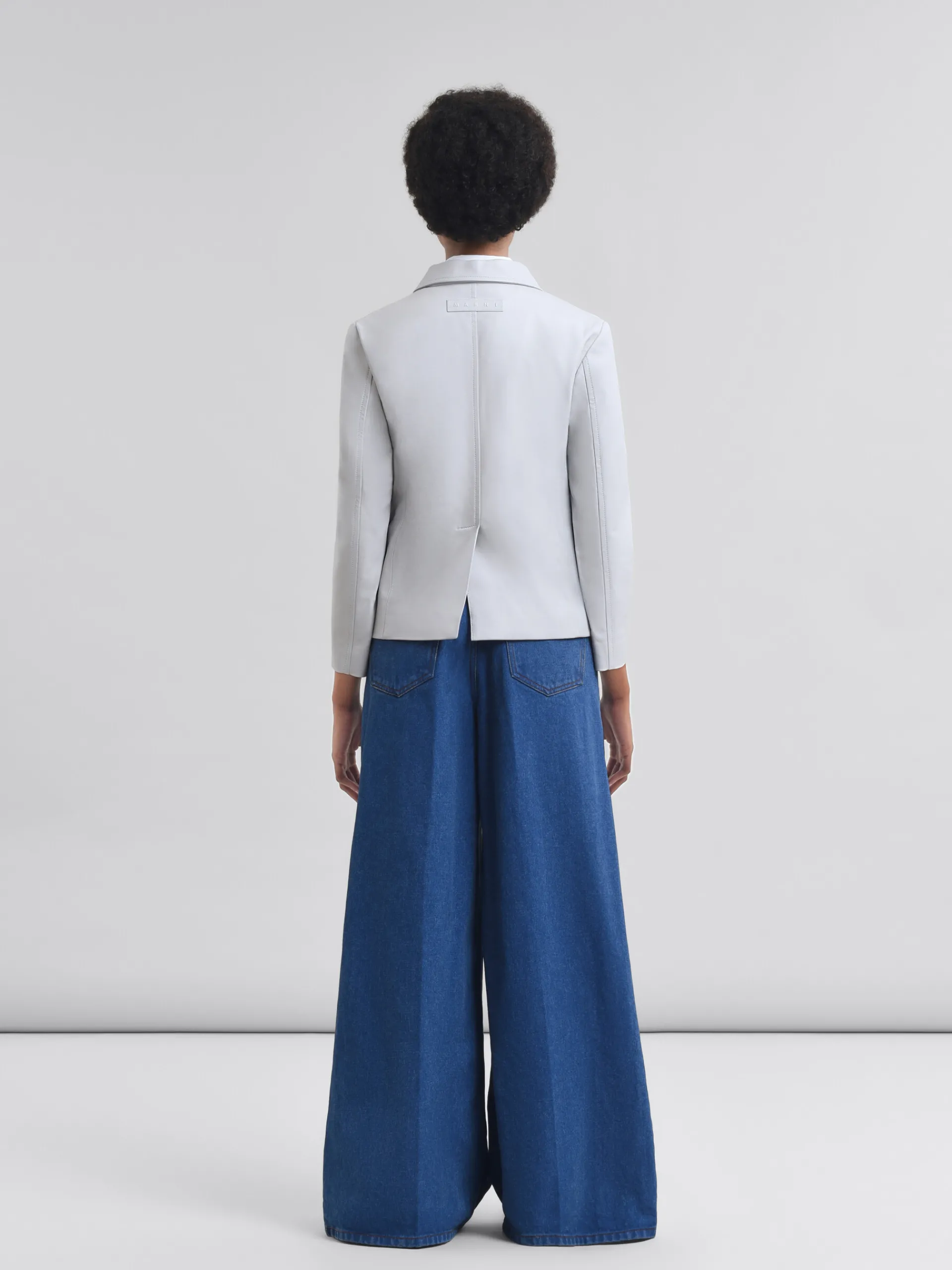 Coats & Jackets>Marni Grey Nappa Baby Jacket With Embossed Patch SODIUM