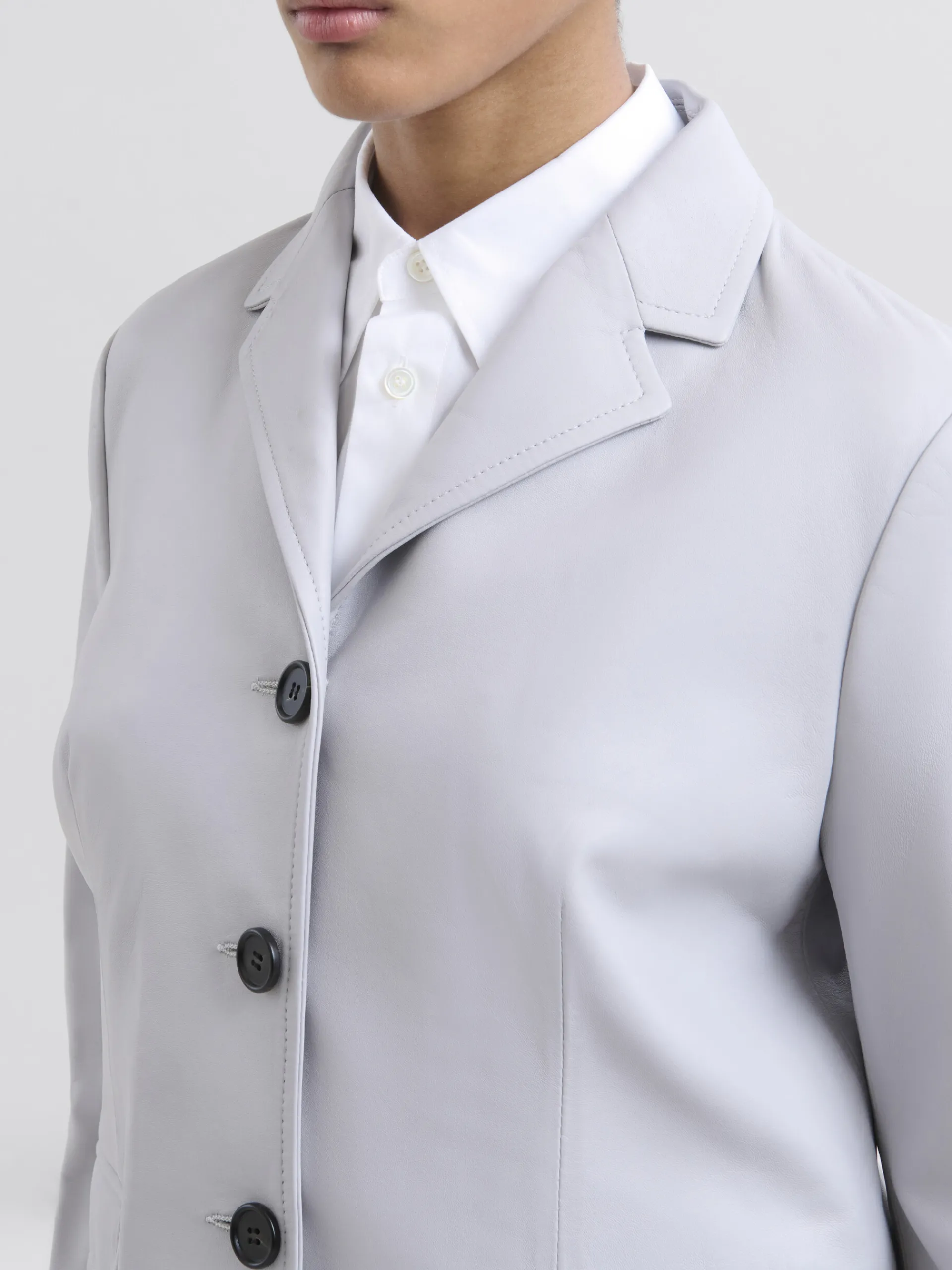 Coats & Jackets>Marni Grey Nappa Baby Jacket With Embossed Patch SODIUM
